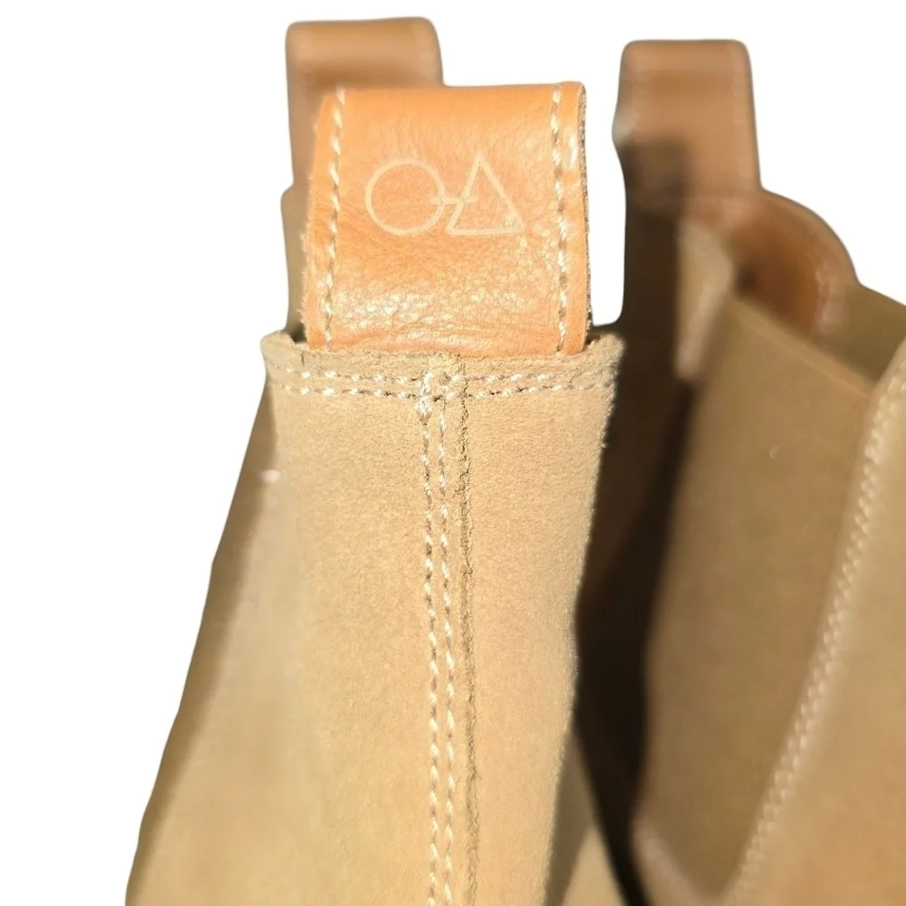 OA Non Fashion Suede Chelsea Pull On Boots Made In Italy Tan NIB EU 41 US 10